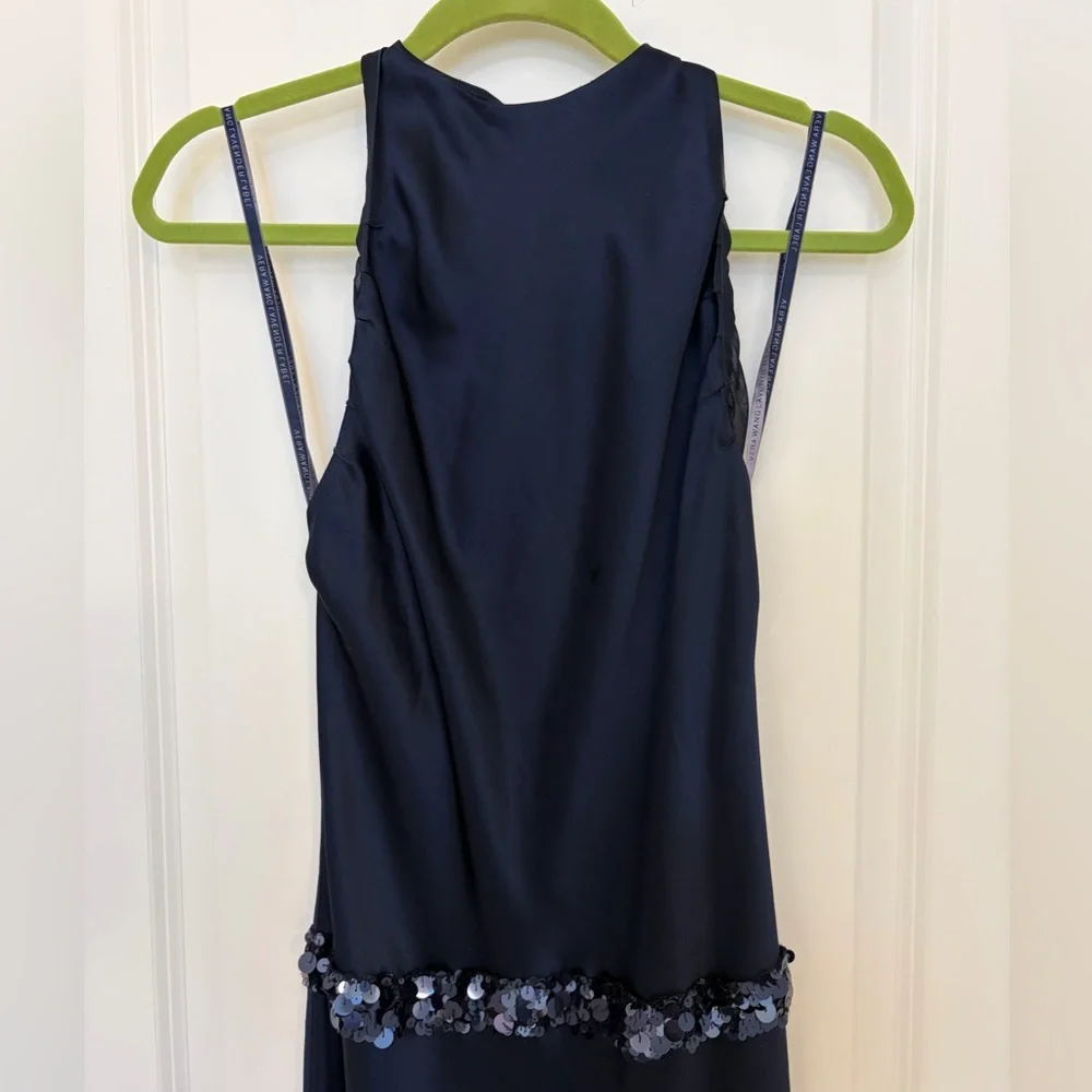 Vera Wang Lavender Label Midnight Blue Halter Dress 6 - Picture 2 of 5